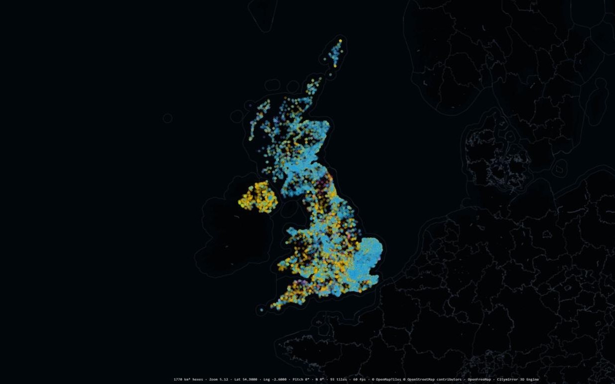 The digital connectivity & compute map, showing its data layers across the UK