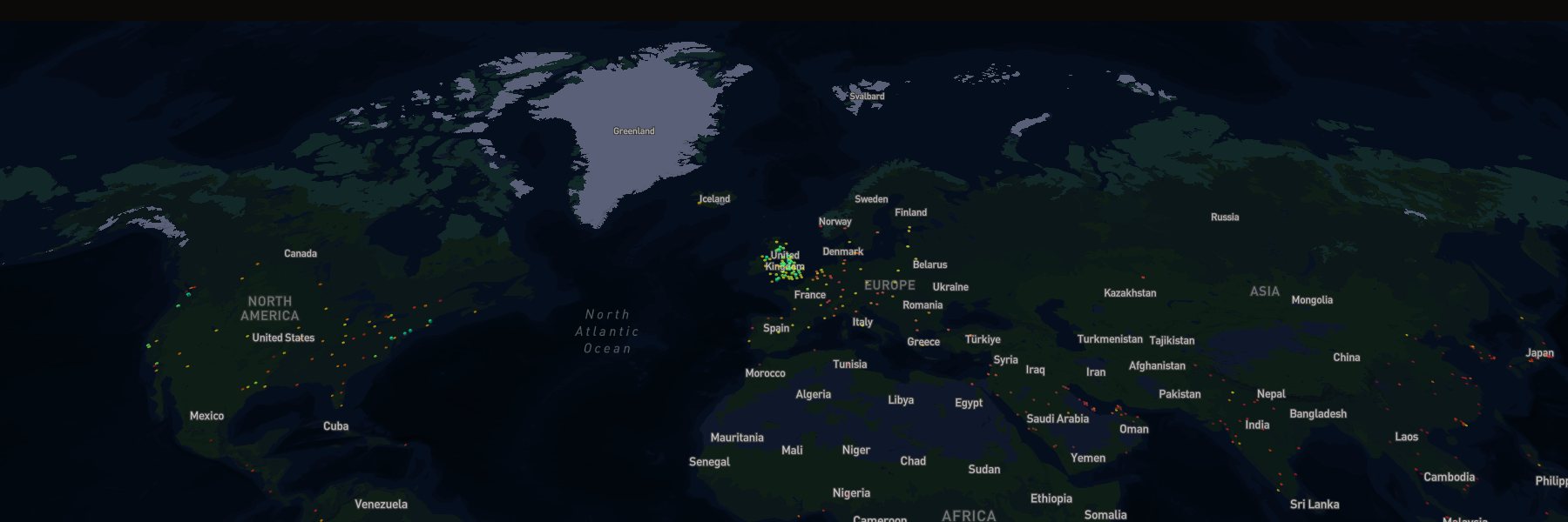 The Citymirror explorer: assessed cities plotted across a world map beside a live rankings panel
