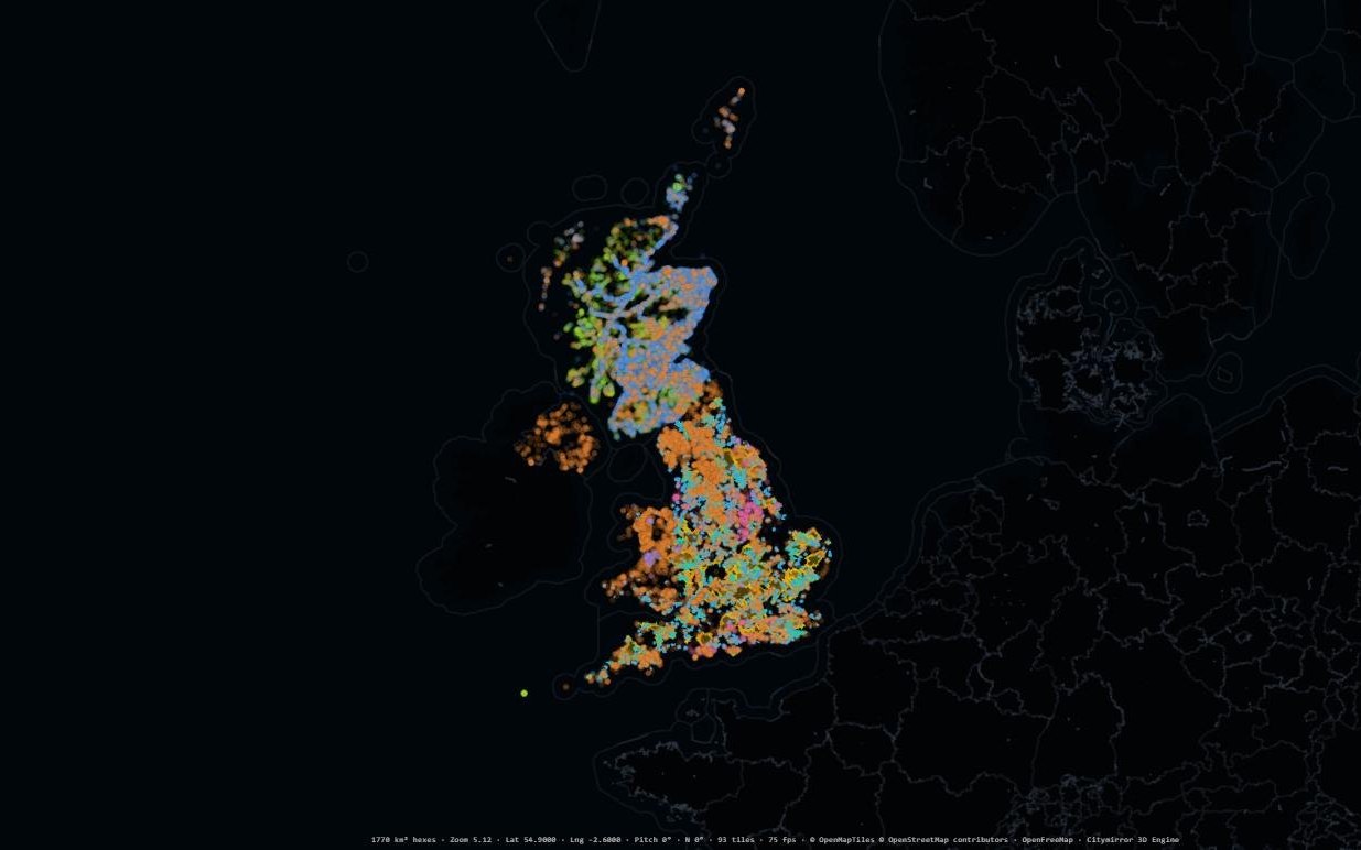 The ground conditions & industrial legacy map, showing its data layers across the UK