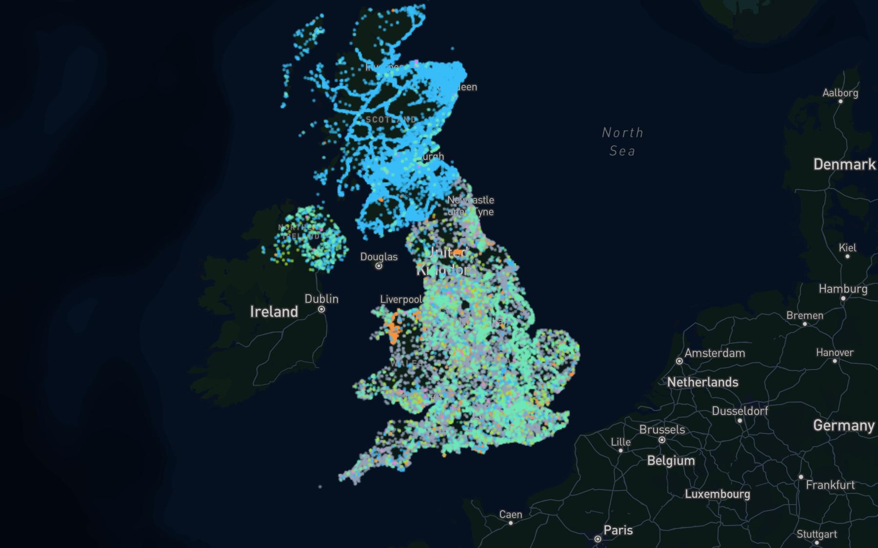 The materials, waste & circularity map, showing its data layers across the UK